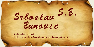 Srboslav Bunović vizit kartica